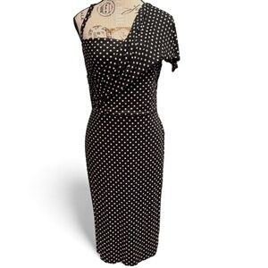 Isabel de Pedro Black Polka Dot One-Shoulder Midi Dress – Size US 8 (EU 42)